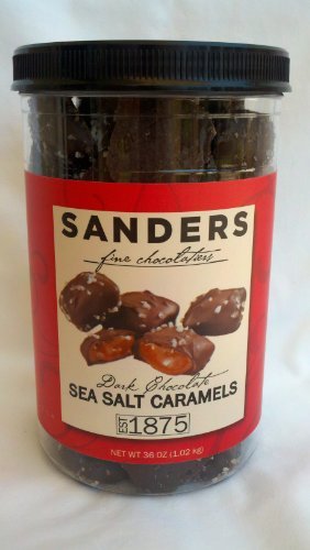 Sanders Dark Chocolate Sea Salt Caramels 36 Ounce Container