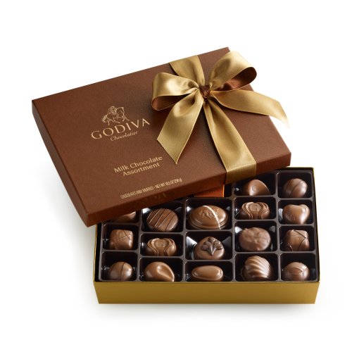 GODIVA Chocolatier Milk Chocolate Gift Box Classic Gold Ribbon 22 Pieces