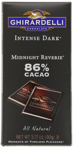 Ghirardelli Chocolate Intense Dark Bar, Midnight Reverie 86% Cacao Bar, 3.17-Ounce Bars (Pack of 6)