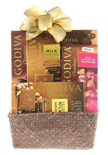 Wine.com Sampler Gift Basket Containing Godiva Chocolates