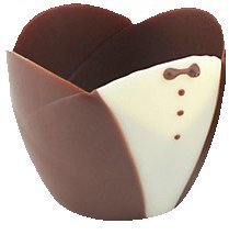24pc Tulip Shaped Tuxedo Chocolate Cups. Certified Kosher-dairy Large Chocolate Shell
