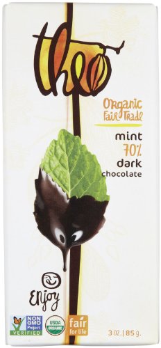 Theo Chocolate – Classic Collection Organic Dark Chocolate 70% Cacao Mint – 3 oz.
