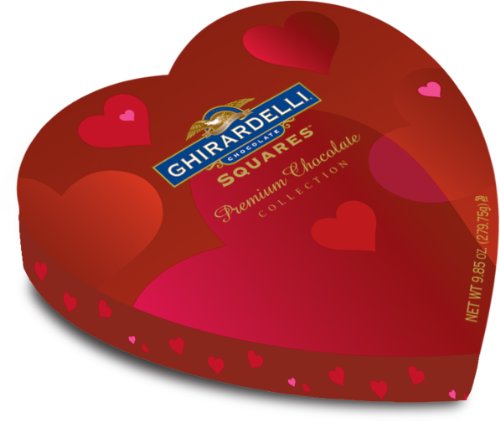 Ghirardelli Valentine’s Chocolate Squares, Premium Chocolate Assortment, 9.85-Ounce Heart Boxes (Pack of 2)