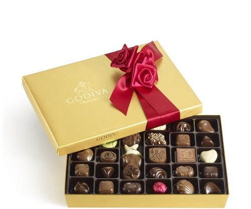 GODIVA Chocolatier Gold Ballotin Red Ribbon 36 Pieces | Best Chocolate Shop