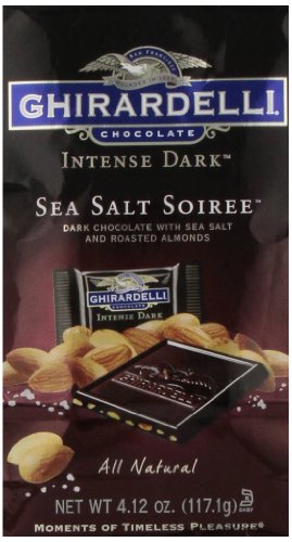 Ghirardelli Chocolate Intense Dark Squares, Sea Salt Soiree, 4.12-Ounce Bags (Pack Of 4)