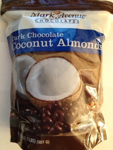 Mark Avenue Chocolates DARK CHOCOLATE COCONUT ALMONDS 32 oz (2LBS) Bag