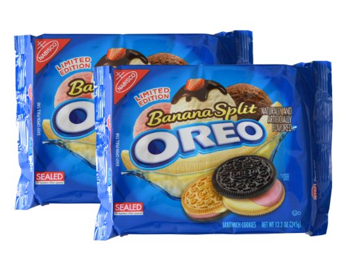 Banana Split Flavor Oreo Limited Edition Sandwich Cookies 12.2 oz (345g) – Two Pack