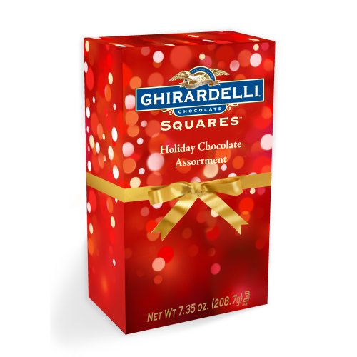 Ghirardelli Squares Assorted Medallion (Milk and Caramel, Dark and Mint, Dark 60% Cacao) Chocolate Squares Gift Box 7.35 oz