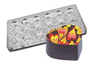 Fat Daddio’s PCMM-05 18-Piece Heart Shape Chocolate and Candy Mold Tray Set