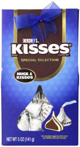 Hershey’s Kisses Special Selection Hugs and Kisses Chocolates, 5-Ounce Gift Pouch