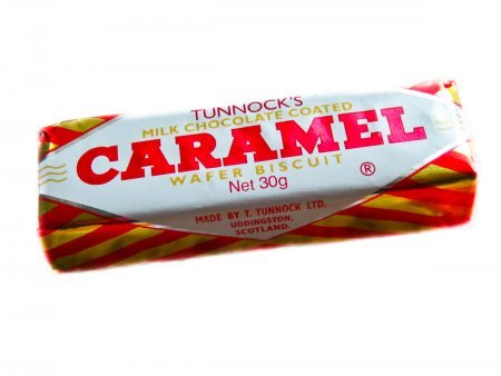 Tunnock’s Caramel Milk Chocolate Wafer -30g bar [pack of 4]