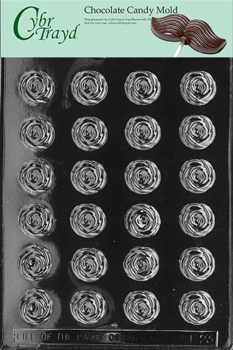 Cybrtrayd F023 Bite Size Roses Chocolate Candy Mold with Exclusive Cybrtrayd Copyrighted Chocolate Molding Instructions