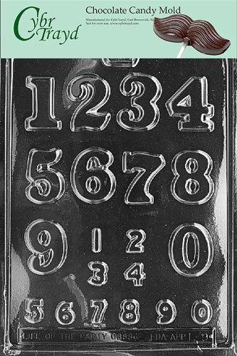 Cybrtrayd L009 Numbers – Large/Small Chocolate Candy Mold with Exclusive Cybrtrayd Copyrighted Chocolate Molding Instructions