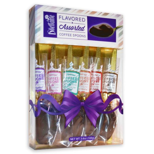 Gourmet Flavored Coffee Spoon Gift Box – Coffee Spoons in 6 Flavors – By Dilettante (2 Pack)