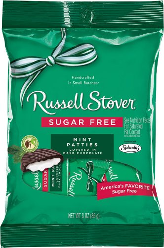 Russell Stover Sugar Free Peg Bag, Mint Patties, 3-Ounce (Pack of 12)