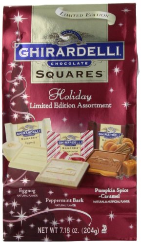 Ghirardelli Chocolate Squares, Limited Edition Holiday Assortment, 7.18-Ounce Holiday Packages (Pack of 4)