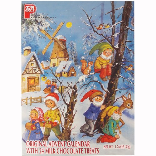 Santa and Snow PeA German Advent Calendar with Chocolate Gifts Inside