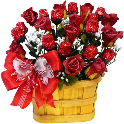 Art of Appreciation Gift Baskets   Sweetheart Candy Bouquet, 1 Dozen Red Chocolate Roses