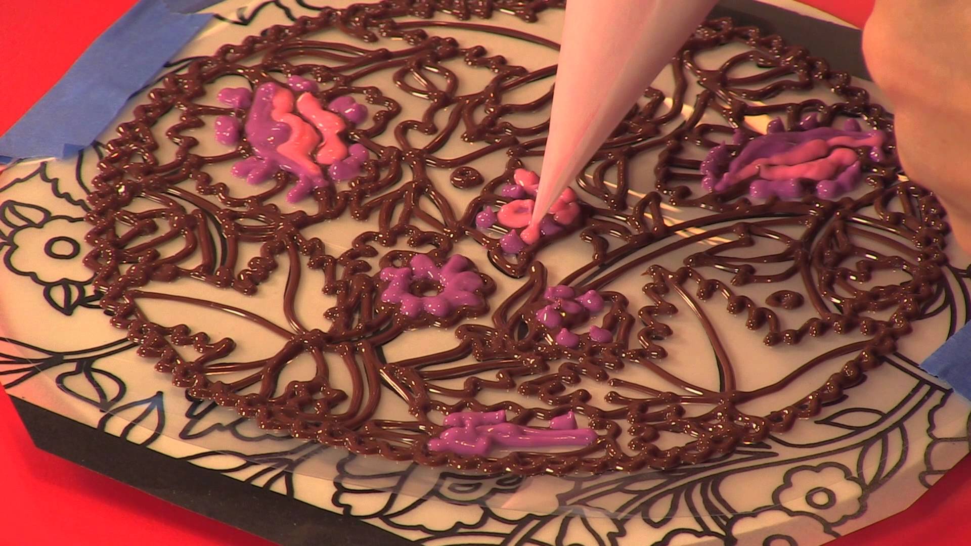 How to Pipe Multi-Color Chocolate Doilies