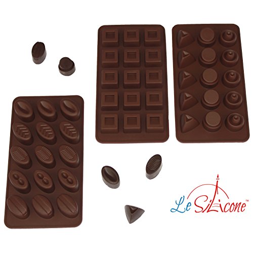 Le Silicone, Set of 3 Silicone Chocolate and Candy Molds