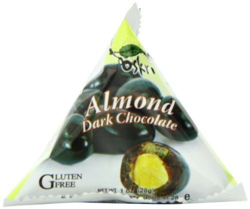 Oskri Pyramid Snacks, Almonds and Dark Chocolate, 1 Ounce (Pack of 12)