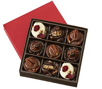 Chocolate Turtles – Terrapins Assortment Gift Box, 9-Piece Box