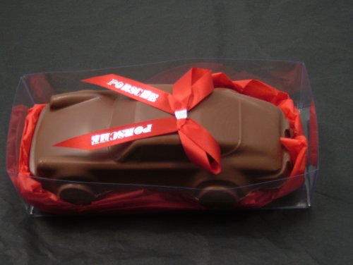 Car Lovers, Porsche, Gourmet Chocolate, Solid Gourmet Milk Chocolate Porsche Racing Sports Car in Gift Box