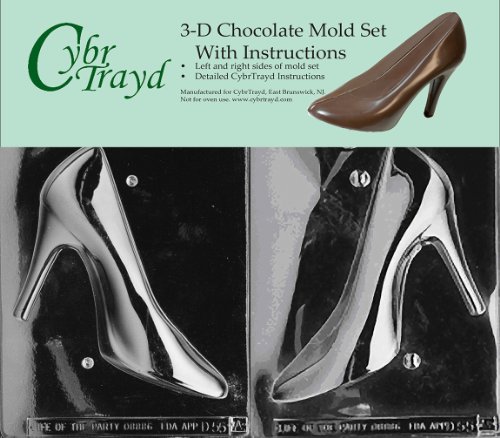 Cybrtrayd D055AB High Heel Shoe Chocolate Candy Mold Bundle with 2 Molds and Exclusive Cybrtrayd Copyrighted 3D Chocolate Molding Instructions