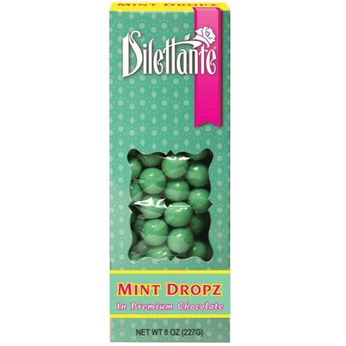 Mint Dropz in Premium Chocolate – 8oz Box – by Dilettante (4 Pack)