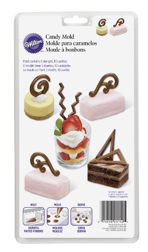 Wilton 2115-2102 Candy Mold – Dessert Accents, 10 Cavities/5-Designs