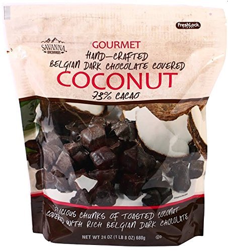 Savanna Orchards Dark Chocolate Covered Coconut, 24 Ounce