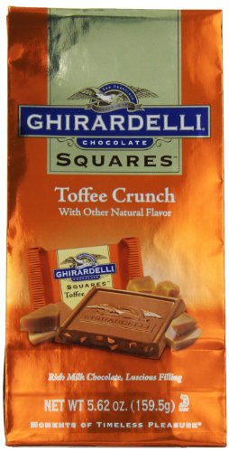 Ghirardelli Toffee Crunch Squares Stand Up Bag, 5.62 Ounce