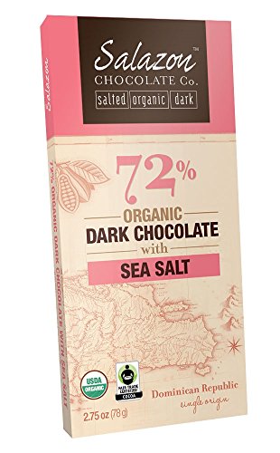 Salazon Chocolate Organic Dark Chocolate with Sea Salt, 2.75 Ounce (Pack of 12)