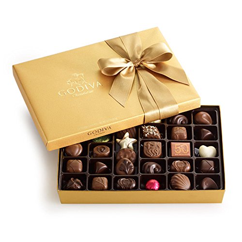 Godiva Chocolatier Gold Ballotin, Classic Gold Ribbon, 36 Count