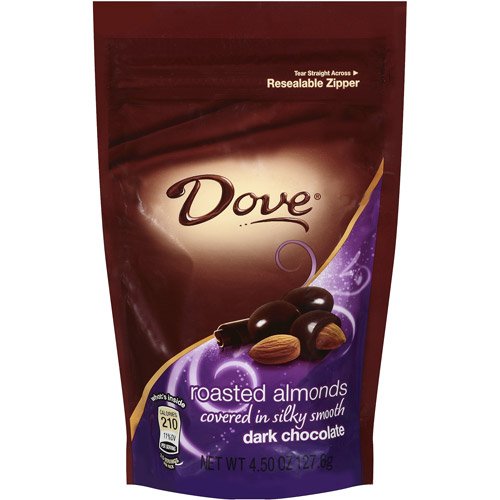 Dove Dark Chocolate With Almonds, 4.5 oz (Pack of 4)