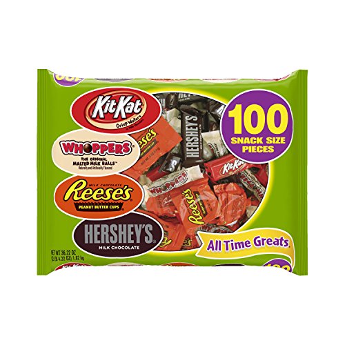 Hershey’s Candy Assortment (Hershey’s Milk Chocolate, Whoppers, Kit Kat and Reese’s Peanut Butter Cups), 100 Pieces