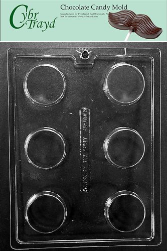 Cybrtrayd AO138 Plain Cookie Chocolate Candy Mold with Exclusive Cybrtrayd Copyrighted Chocolate Molding Instructions