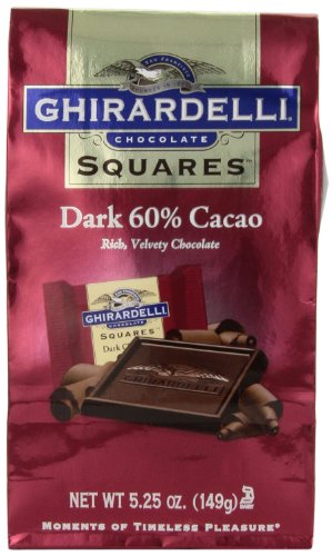 Ghirardelli Chocolate Squares, Dark Chocolate, 5.25 oz., (Pack of 6)