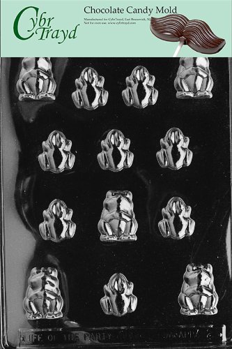 Cybrtrayd A002 Frogs Chocolate Candy Mold with Exclusive Cybrtrayd Copyrighted Chocolate Molding Instructions
