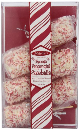 Melville Candy Peppermint Snowballs, White chocolate, Net Wt. 4-Oz (Pack of 6)