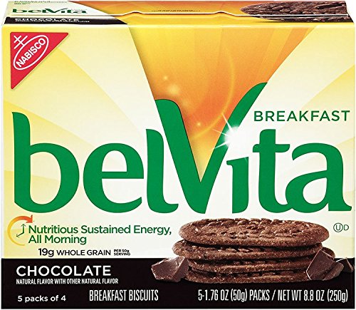 belVita Breakfast Biscuits, Chocolate, 5 Count, 8.8 Ounce Box (Pack of 6)