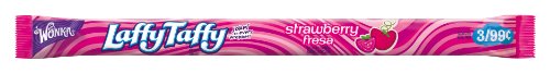 Wonka Laffy Taffy Rope, Strawberry, 0.81 Ounce Packages (Pack of 24)