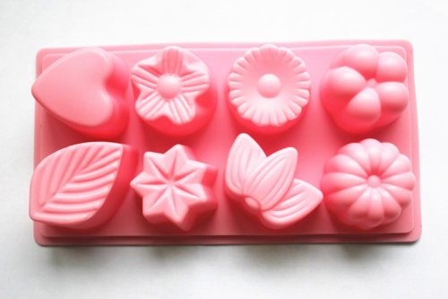 Longzang 8-Cavity Floral Leaf Silicone Cake Soap Decoration Mold