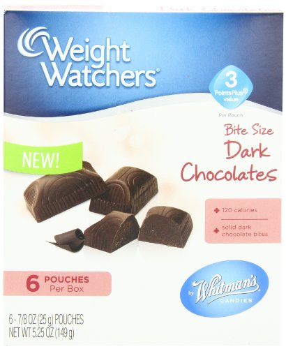 Whitman’s Weight Watchers Bite Size Chocolates, Solid Dark, 5.25 Ounce