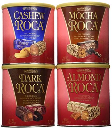 Brown and Haley Dark Roca, Almond Roca, Cashew Roca, Mocha Roca Tote Variety 39 OZ