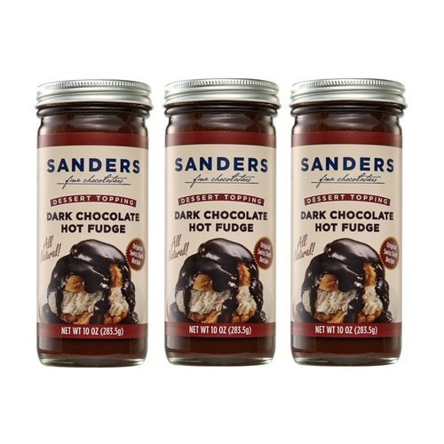 Sanders Original Dessert Topping Dark Chocolate Hot Fudge 10 Oz (Pack of 3)
