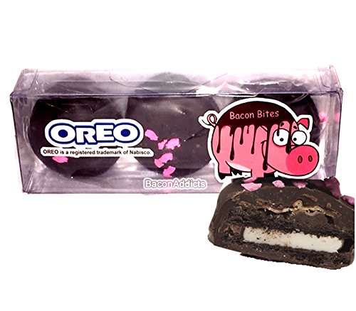 Bacon Chocolate Covered Oreos – Oreo Cookies Bacon Dipped in Dark Chocolate 3 ct