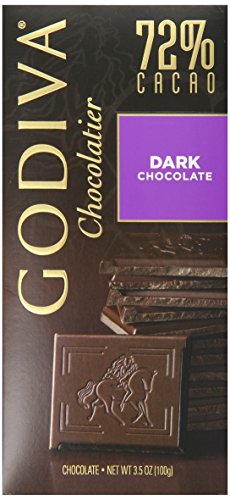 Godiva Dark Chocolate Bar, 72%, 3.5-Ounces (Pack of 5)