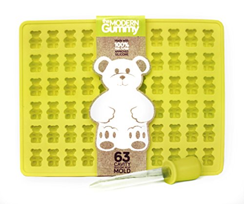 63 Cavity Silicone Gummy Bear Mold with BONUS DROPPER FOR EASY FILLING! Best Gummy Candy Mold, Bear Molds, Gummy Molds, Gummy Bear Maker, Gummy Candy Maker, Chocolate Bear Mold