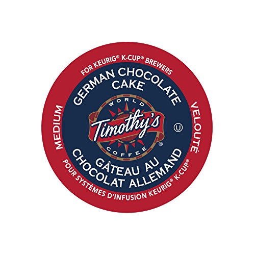 Timothy’s German Chocolate Cake Flavored Coffee * 1 Box of 24 K-Cups *